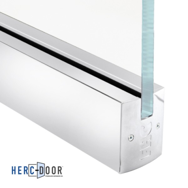 R25S12 without lock,FHC 2-1/2" Low Profile Square Door Rail Without Lock For 1/2" Glass - 35-3/4" Length